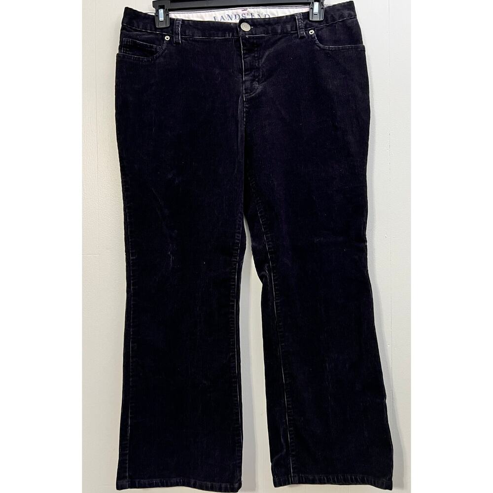 Lands' End Black Corduroy Pants 16 Petite